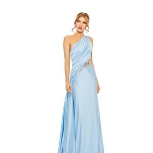 Mac Duggal Elegant Light Blue One-Shoulder Dress size 2